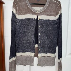Eddie Bauer Brown and Cream Cardigan
